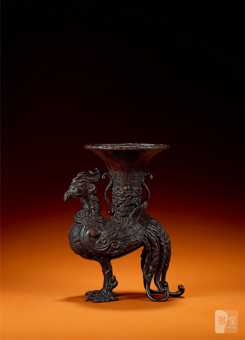清·五方斋旧藏铜天鸡尊